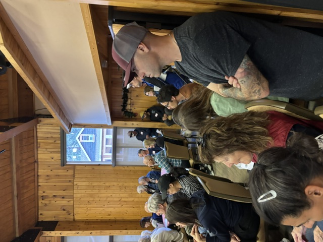 Residents filling a community meeting room in Wrightwood