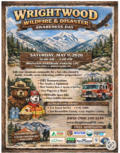 Poster for Wrightwood Wildfire and Disaster Awareness Day